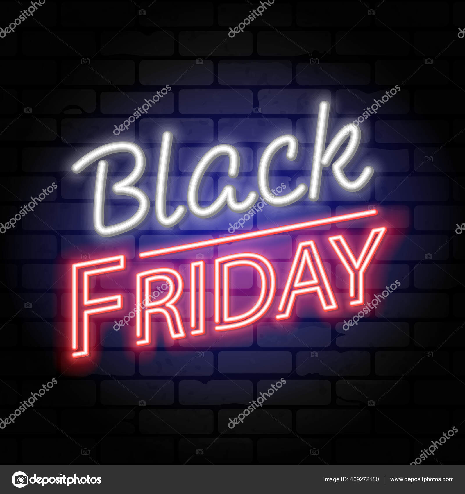 Black Friday Flyer with Neon Lights