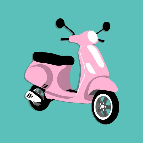 Pembe scooter vektör illüstrasyonu, motosiklet