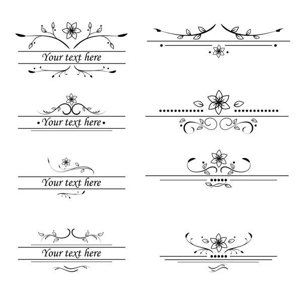 Çiçeksel vintage çerçeveler seti, metin ayırıcıları
