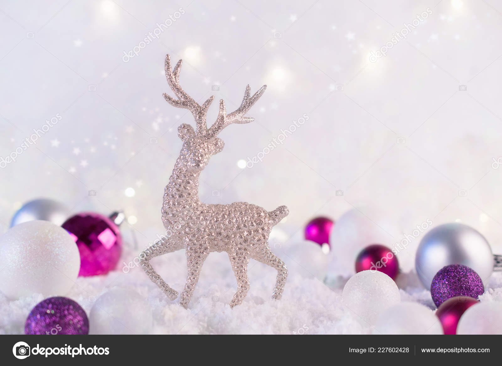 Silver Christmas Decoration Deer Christmas Balls Pink Winter