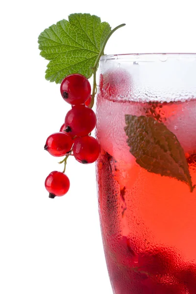 Rotes Getränk Oder Cocktail Glas Für Champagner Isoliert Auf Weiß — Stockfoto