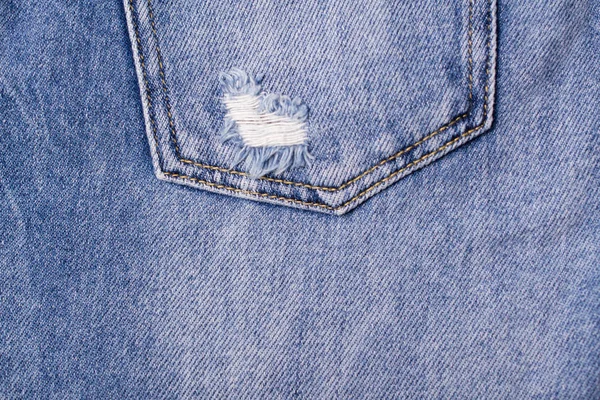 Nahaufnahme Einer Blauen Jeanstasche Blue Jeans Textur Modedesign — Stockfoto