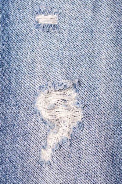 Destroyed Torn Blue Jeans Background Inglés Cerca Texturas Azules Vaqueros — Foto de Stock