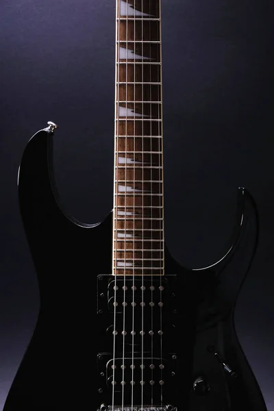 Body Neck Electric Guitar Close Detail Accentuated Shapes Illumination Copy — Stock Photo, Image