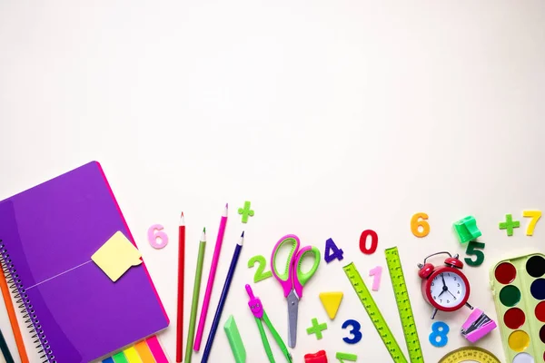 Volta Escola Itens Para Escola Fundo Leve — Fotografia de Stock