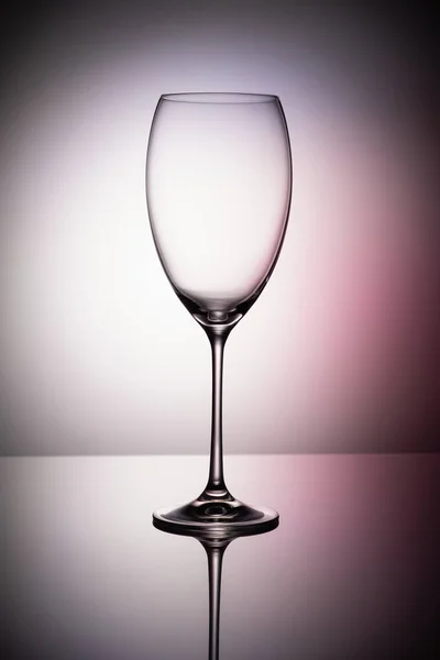 Empty Wine Glass Goblets Colored Purple Background Abstract — Stock Photo, Image