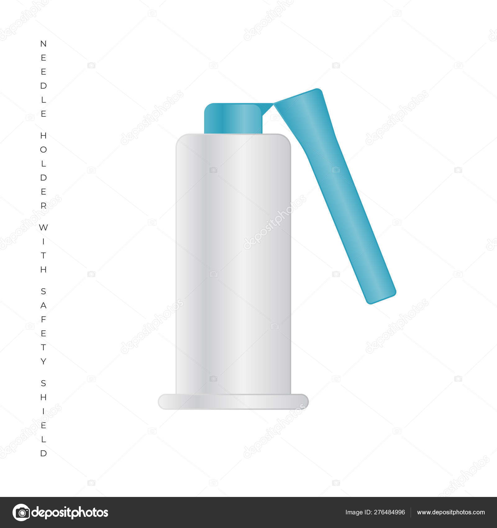 Needle Holder with Safety Shield vector illustration isolated on white