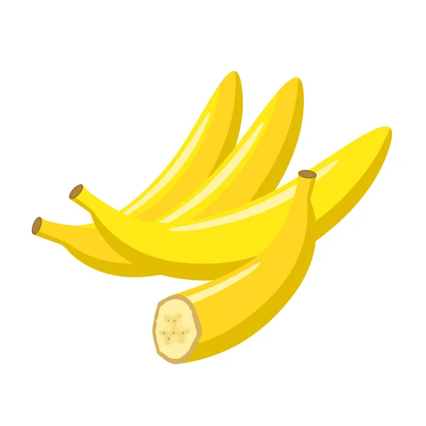 Векторная иллюстрация бананов изолирована на белом фоне. Сочные тропические экзотические фрукты . — стоковый вектор