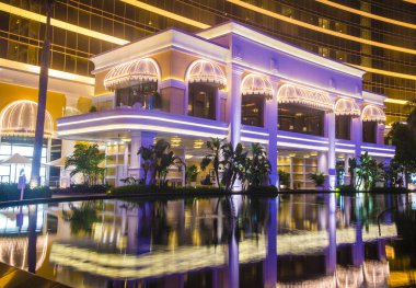 Macau - Mart 07: The Wynn Hotel ve casino Macau üzerinde 07 Mart 2018. Otel 594 adet misafir odası bulunuyor ve 2006 yılında açılan.