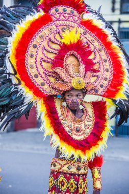 Iloilo, Filipinler - 28 Ocak: Dinagyang Festivali 28 Ocak 2018 üzerinde Iloilo Filipinler katılımcı. Santo Nino onur dini ve kültürel festival Dinagyang olduğunu