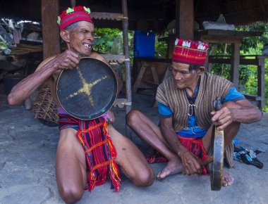 Banaue, Filipinler - Mayıs 02: Banaue 02 Mayıs 2018 Filipinler azınlıkta Ifugao insanlardan. Kuzey Filipinler dağların çoğunlukla canlı Ifugao azınlık