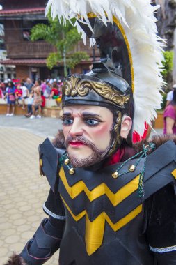 Boac, Filipinler - 30 Mart: Katılımcı Boac Marinduque adası Filipinler Moriones Festivali. Anualy kutsal hafta düzenlenen Moriones Festivali 