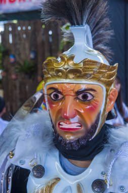 Boac, Filipinler - 30 Mart: Katılımcı Boac Marinduque adası Filipinler Moriones Festivali. Anualy kutsal hafta düzenlenen Moriones Festivali 