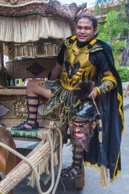 Boac, Filipinler - 30 Mart: Katılımcı Boac Marinduque adası Filipinler Moriones Festivali. Anualy kutsal hafta düzenlenen Moriones Festivali 