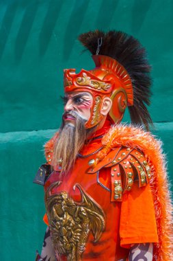 Boac, Filipinler - 30 Mart: Katılımcı Boac Marinduque adası Filipinler Moriones Festivali. Anualy kutsal hafta düzenlenen Moriones Festivali 