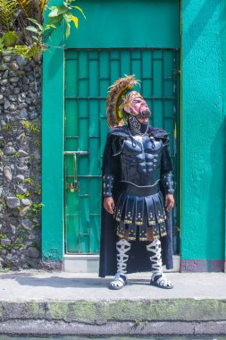 Boac, Filipinler - 30 Mart: Katılımcı Boac Marinduque adası Filipinler Moriones Festivali. Anualy kutsal hafta düzenlenen Moriones Festivali 