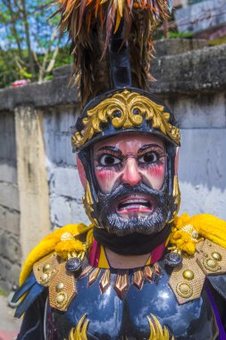 Boac, Filipinler - 30 Mart: Katılımcı Boac Marinduque adası Filipinler Moriones Festivali. Anualy kutsal hafta düzenlenen Moriones Festivali 