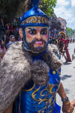 Boac, Filipinler - 30 Mart: Katılımcı Boac Marinduque adası Filipinler Moriones Festivali. Anualy kutsal hafta düzenlenen Moriones Festivali 