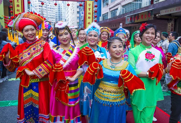 Hong Kong March Participants 14Th Tai Kok Tsui Temple Fair — Stock Photo, Image