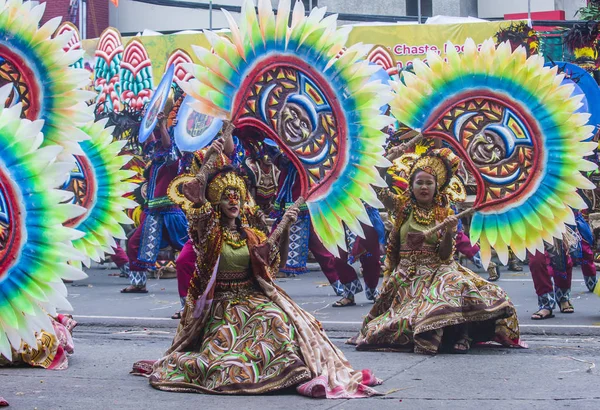 Iloilo, Filipinler - 28 Ocak: Dinagyang Festivali 28 Ocak 2018 üzerinde Iloilo Filipinler katılımcılar. Santo Nino onur dini ve kültürel festival Dinagyang olduğunu