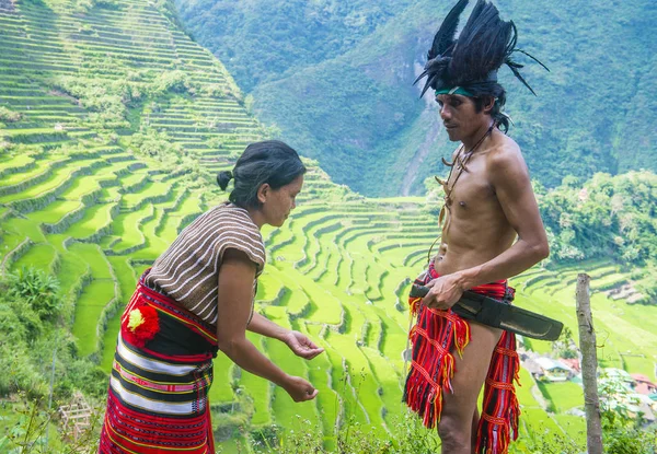 Banaue, Filipinler - Mayıs 02: Banaue 02 Mayıs 2018 Filipinler azınlıkta Ifugao insanlardan. Kuzey Filipinler dağların çoğunlukla canlı Ifugao azınlık