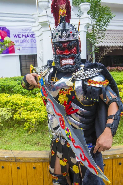 Boac, Filipinler - 30 Mart: Katılımcı Boac Marinduque adası Filipinler Moriones Festivali. Anualy kutsal hafta düzenlenen Moriones Festivali 