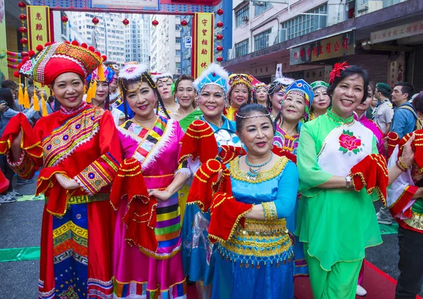 2018 日に香港で公正な のコック泰ツイ寺の参加者 寺フェアで毎年開催される中国の文化的なイベントは します — ストック写真