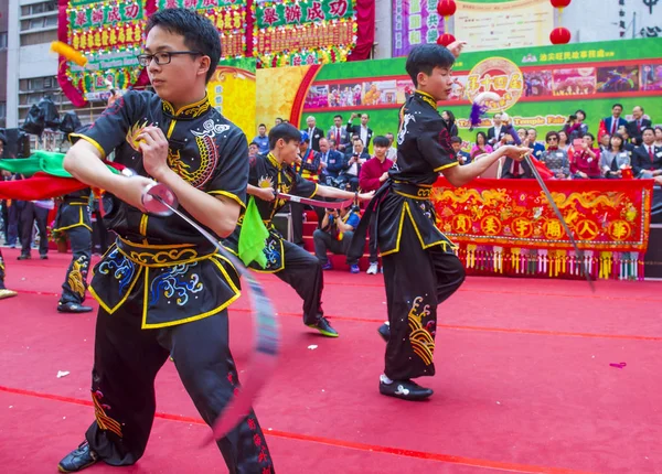 Hong Kong Mart Dövüş Sanatları Gösteri Tai Kok Tsui Tapınağın — Stok fotoğraf