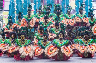 Iloilo, Filipinler - 28 Ocak: Dinagyang Festivali 28 Ocak 2018 üzerinde Iloilo Filipinler katılımcılar. Santo Nino onur dini ve kültürel festival Dinagyang olduğunu