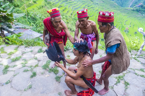 Banaue, Filipinler - Mayıs 02: Banaue 02 Mayıs 2018 Filipinler azınlıkta Ifugao insanlardan. Kuzey Filipinler dağların çoğunlukla canlı Ifugao azınlık