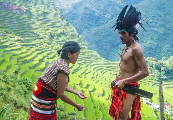 Banaue, Filipinler - Mayıs 02: Banaue 02 Mayıs 2018 Filipinler azınlıkta Ifugao insanlardan. Kuzey Filipinler dağların çoğunlukla canlı Ifugao azınlık