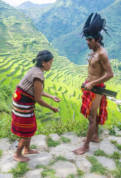 Banaue, Filipinler - Mayıs 02: Banaue 02 Mayıs 2018 Filipinler azınlıkta Ifugao insanlardan. Kuzey Filipinler dağların çoğunlukla canlı Ifugao azınlık