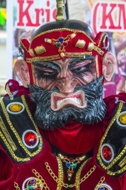 Boac, Filipinler - 30 Mart: Katılımcı Boac Marinduque adası Filipinler Moriones Festivali. Anualy kutsal hafta düzenlenen Moriones Festivali 