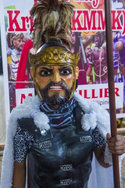 Boac, Filipinler - 30 Mart: Katılımcı Boac Marinduque adası Filipinler Moriones Festivali. Anualy kutsal hafta düzenlenen Moriones Festivali 