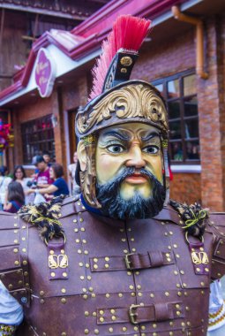 Boac, Filipinler - 30 Mart: Katılımcı Boac Marinduque adası Filipinler Moriones Festivali. Anualy kutsal hafta düzenlenen Moriones Festivali 