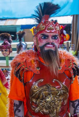 Boac, Filipinler - 30 Mart: Katılımcı Boac Marinduque adası Filipinler Moriones Festivali. Anualy kutsal hafta düzenlenen Moriones Festivali 