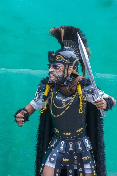 Boac, Filipinler - 30 Mart: Katılımcı Boac Marinduque adası Filipinler Moriones Festivali. Anualy kutsal hafta düzenlenen Moriones Festivali 