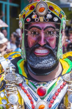 Boac, Filipinler - 30 Mart: Katılımcı Boac Marinduque adası Filipinler Moriones Festivali. Anualy kutsal hafta düzenlenen Moriones Festivali 