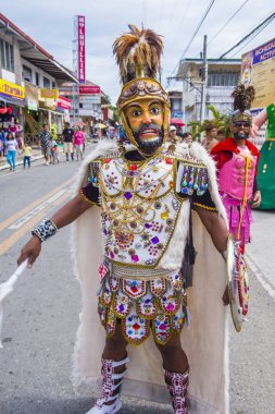 Boac, Filipinler - 30 Mart: Katılımcı Boac Marinduque adası Filipinler Moriones Festivali. Anualy kutsal hafta düzenlenen Moriones Festivali 