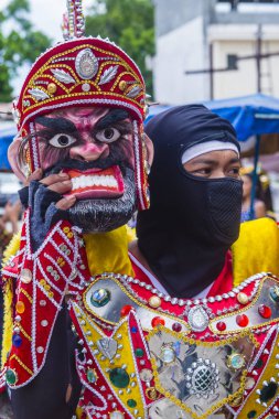 Boac, Filipinler - 30 Mart: Katılımcı Boac Marinduque adası Filipinler Moriones Festivali. Anualy kutsal hafta düzenlenen Moriones Festivali 