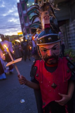 Gasan, Filipinler - 30 Mart: Katılımcı bir Gasan, Marinduque adası, Filipinler iyi Cuma geçit üzerinde 30 Mart 2018