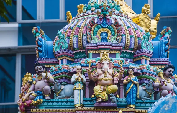 Singapore Feb Estátuas Templo Sri Veeramakaliamman Little India Singapura Fevereiro — Fotografia de Stock