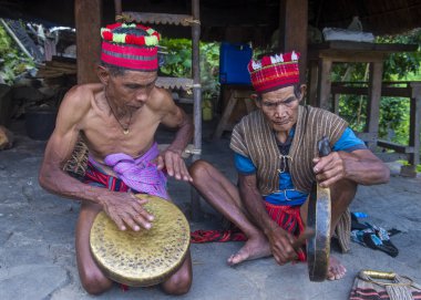 Banaue, Filipinler - Mayıs 02: Banaue 02 Mayıs 2018 Filipinler azınlıkta Ifugao insanlardan. Kuzey Filipinler dağların çoğunlukla canlı Ifugao azınlık