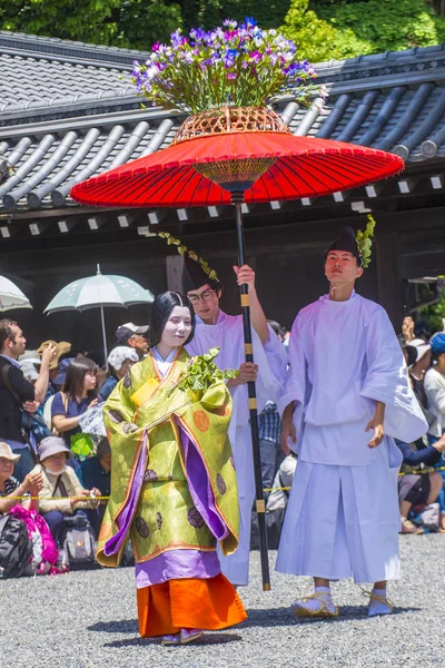 Kyoto Maja Uczestnicy Aoi Matsuri Kioto Japonii Maja 2018 Aoi — Zdjęcie stockowe