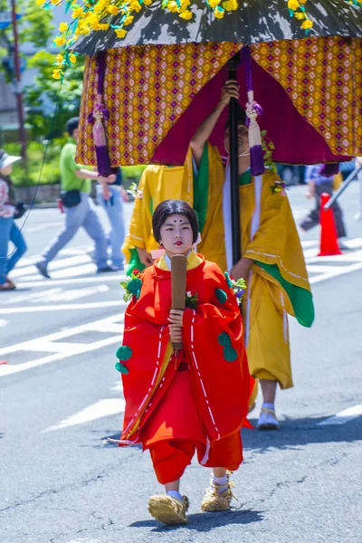 Kyoto Mayo Participantes Aoi Matsuri Kyoto Japón Mayo 2018 Aoi —  Fotos de Stock