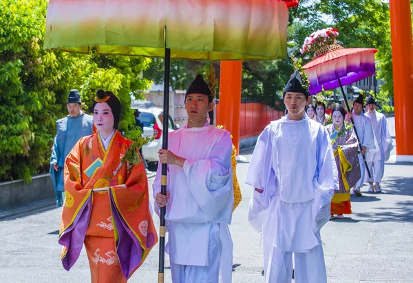 Kyoto Mai Teilnehmer Aoi Matsuri Kyoto Japan Mai 2018 Aoi — Stockfoto