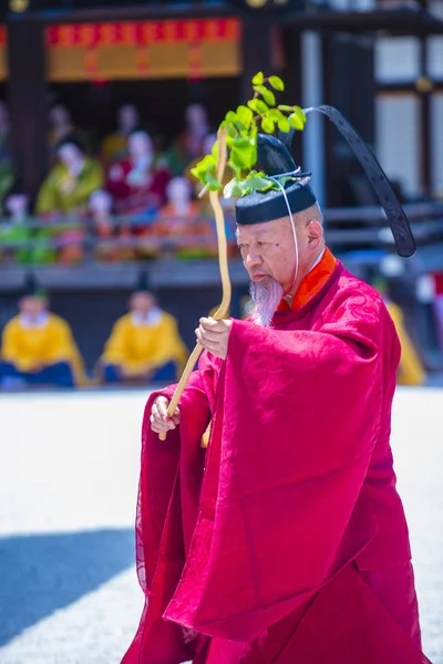 Kyoto Mayıs Aoi Matsuri Katılımcısı Kyoto Japonya Üzerinde Mayıs 2018 — Stok fotoğraf