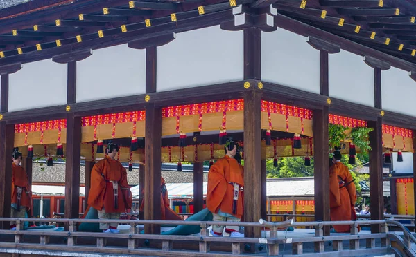 Kyoto Maj Deltagarna Aoi Matsuri Kyoto Japan Maj 2018 Aoi — Stockfoto