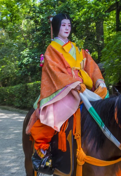 Kyoto Mayo Participante Aoi Matsuri Kyoto Japón Mayo 2018 Aoi —  Fotos de Stock