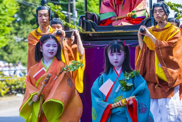 2018 日に京都で葵祭の京都 参加者 Mastsuri 京都で開催された つの主な年中行事の一つ — ストック写真